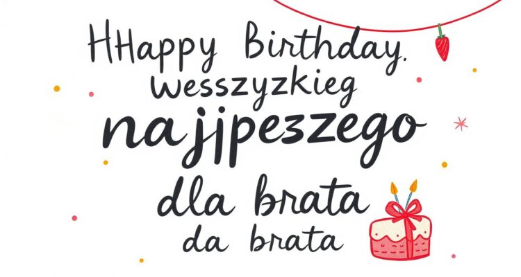 Kartka urodzinowa dla brata z tekstem życzeń