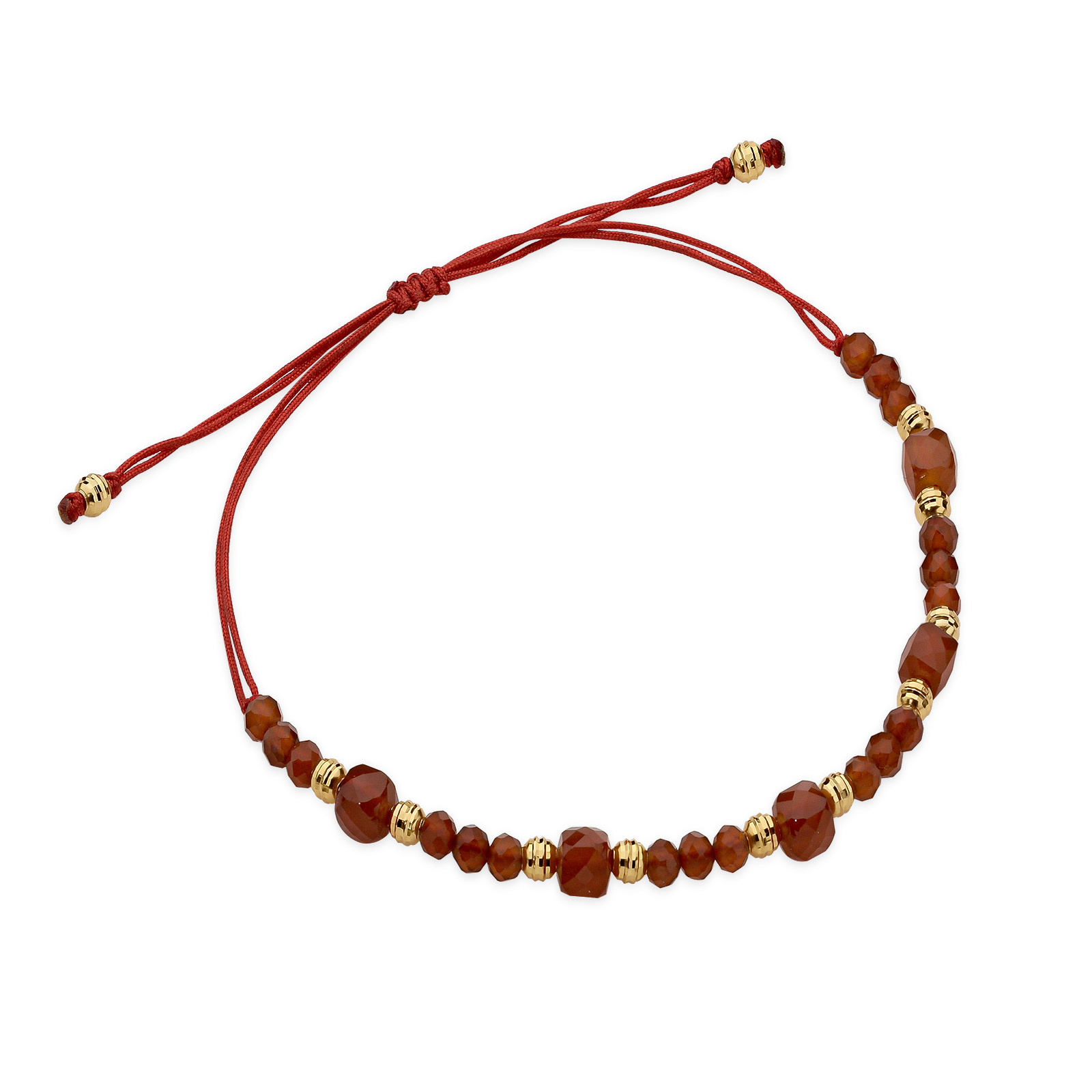 Bransoletka – sznurek, złoto 585 – agat