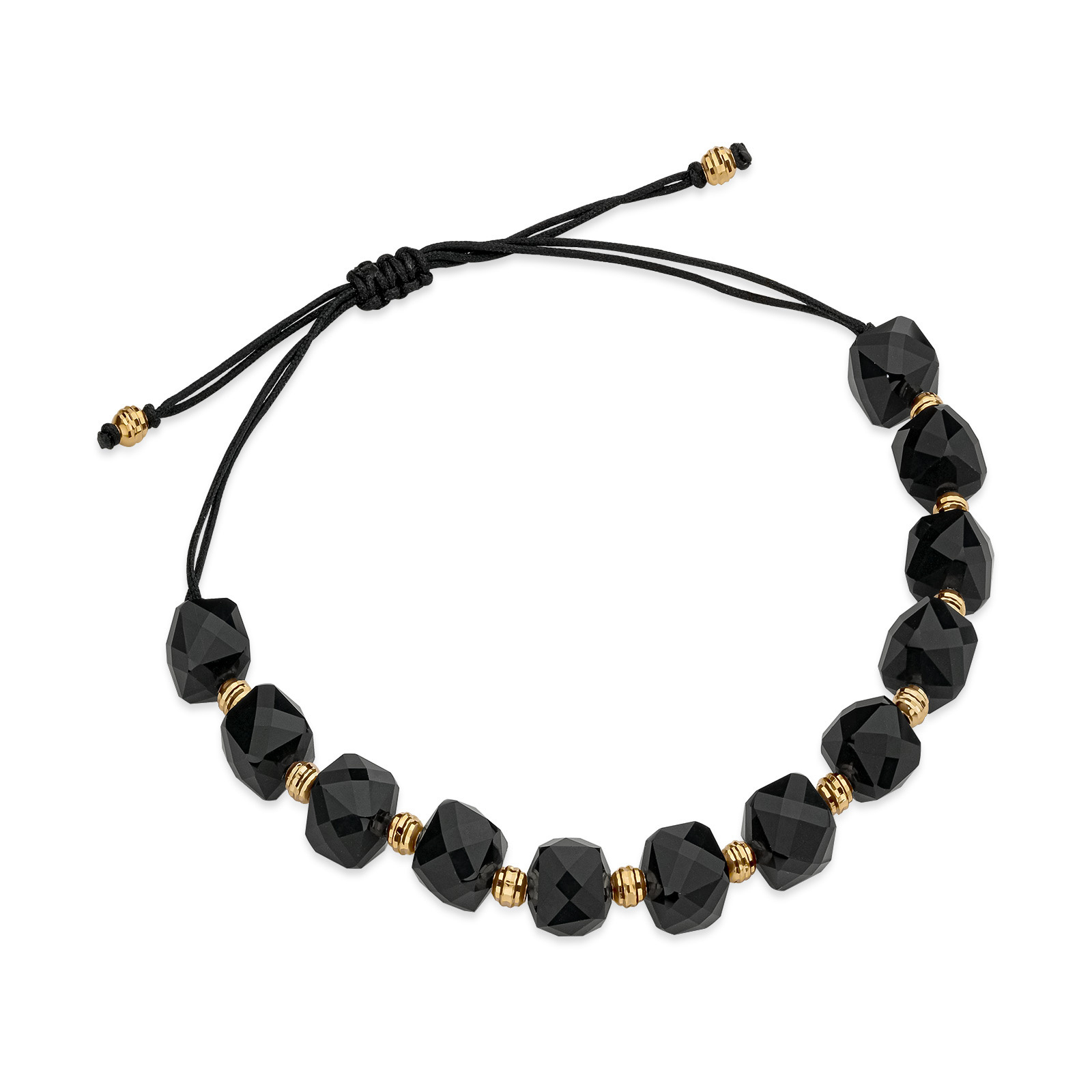 Bransoletka – sznurek, złoto 585 – agat