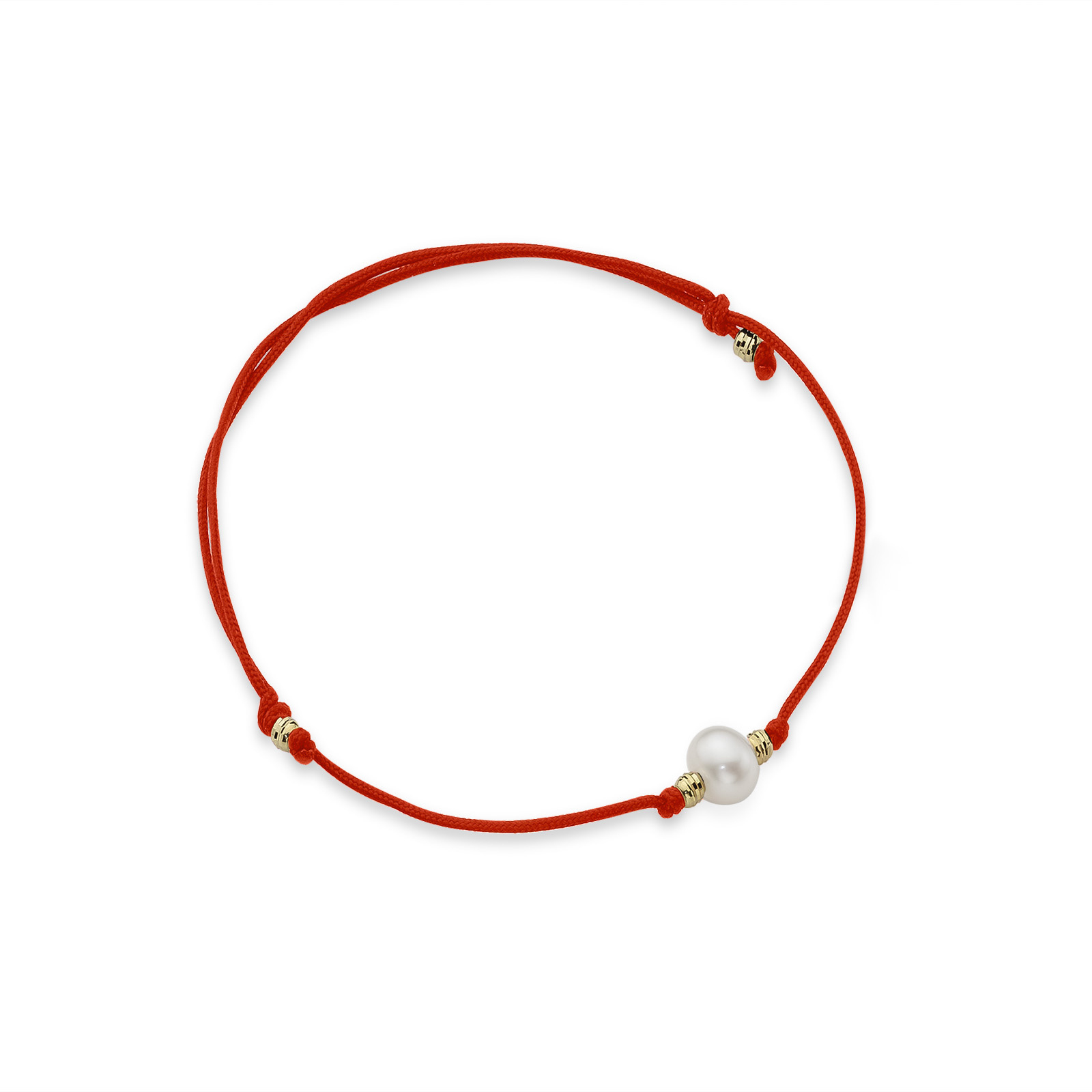 Bransoletka – sznurek, złoto 585 – perła